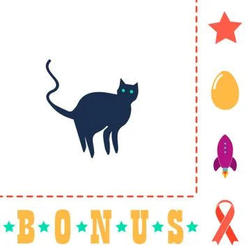 Evil Cat computer symbol Illustrazione stock