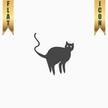 Evil Cat silhouette, vector Stock Illustration