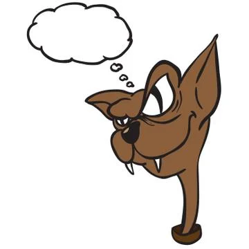 Evil cat with thought bubble Stock Illustration