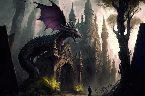 An Evil City In A Savannah Stock Illustration