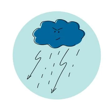 Evil cloud. Vector illustration Stock Illustration