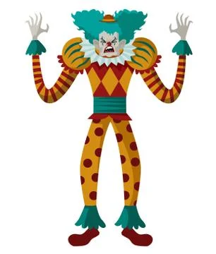 Evil clown monster Stock Illustration