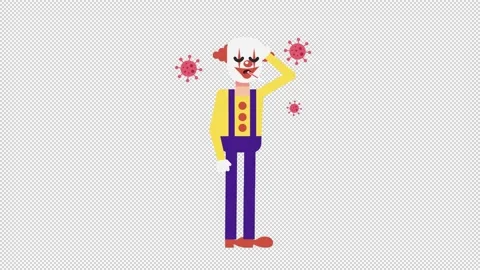 Evil Clown Sick with Covid Video stock 205060232