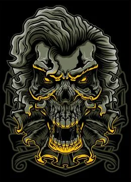 Evil Clown Skull Stockillustratie