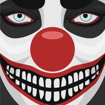Evil Clown smiling Face Stock Illustration