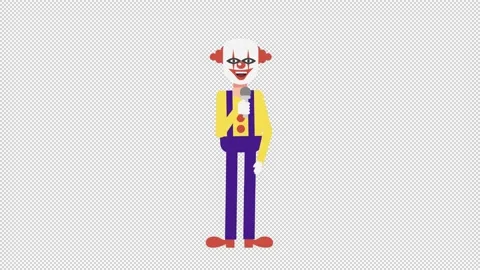 Evil Clown Talking on Microphone Stock Footage 205060270