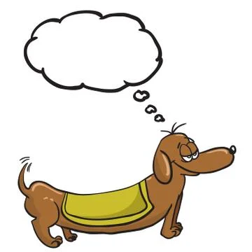 Evil dachshund with speech bubble Stock Illustration