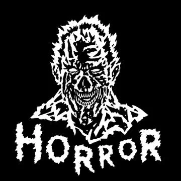 Evil demon head with torn face. Vector illustration. Stock Illustration