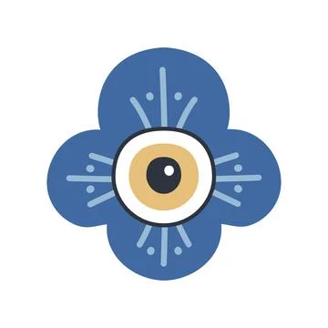 Evil doodle eye. Hand drawn witchcraft eye talisman, magical sacred symbol Stock Illustration