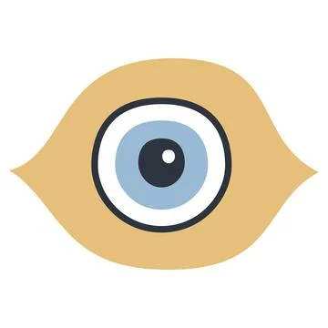Evil doodle eye. Hand drawn witchcraft eye talisman, magical sacred symbol Stock Illustration