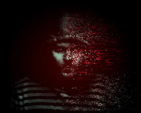 Evil dramatic portrait of a man in a hood Stock-Illustration