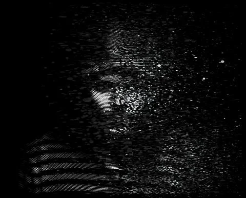 Evil dramatic portrait of a man in a hood Illustrazione stock