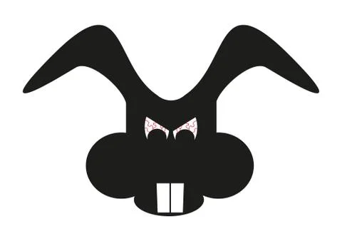 Evil Easter Bunny Silhouette Stock Illustration