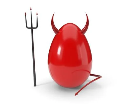 Evil easter egg. 3d illustration Stock Illustration