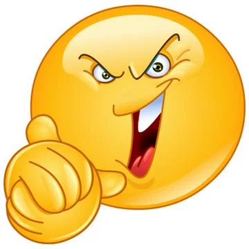 Evil emoticon with wringing hands Stock Illustration