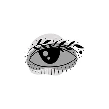 Evil eye authentic sign.Astrology boho witch symbol amulet.Sacred mystic Stock Illustration