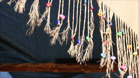 Evil eye beads swaying in the wind Stock-Footage 162579416