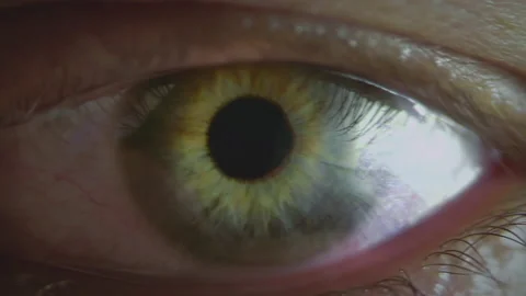 Evil eye with a burning iris. Fantasy or horror cinematic footage. Symbol of Stock Footage 166104993