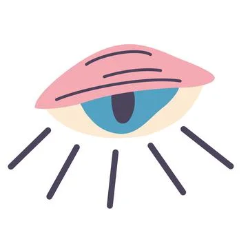 Evil eye. Decorative colorful magic eye. Intuition and spirituality concept.  Stock Illustration