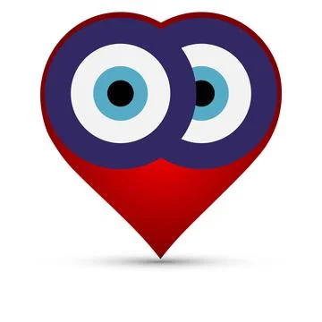 Evil eye with heart Stock Illustration