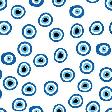 Evil eye Heavenly seamless pattern with suns, moons, stars, palms. For text.. Ilustración de archivo