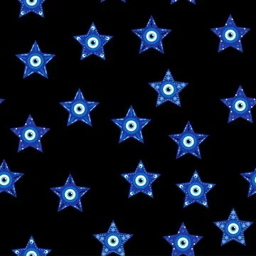 Evil eye Heavenly seamless pattern with suns, moons, stars, palms. For textil Ilustración de archivo