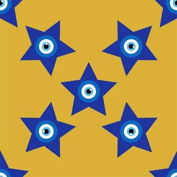 Evil eye magic seamless pattern. Symbol of protection, Turkish souvenir Illustrazione stock