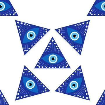 Evil eye magic seamless pattern. Symbol of protection, Turkish souvenir Illustrazione stock