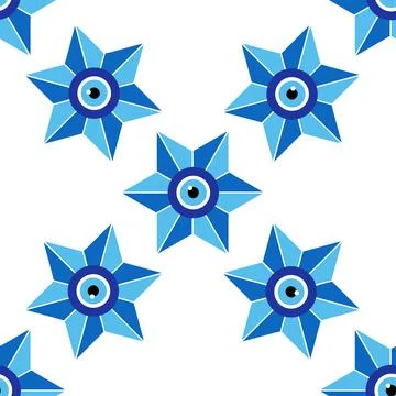 Evil eye magic seamless pattern. Symbol of protection, Turkish souvenir Illustrazione stock