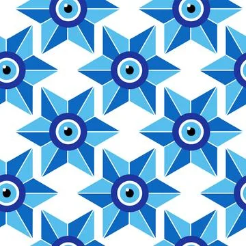Evil eye magic seamless pattern. Symbol of protection, Turkish souvenir Illustrazione stock