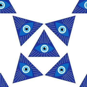 Evil eye magic seamless pattern. Symbol of protection, Turkish souvenir Stock Illustration