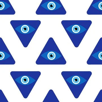 Evil eye magic seamless pattern. Symbol of protection, Turkish souvenir Stock Illustration
