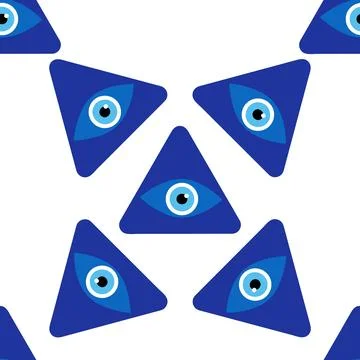 Evil eye magic seamless pattern. Symbol of protection, Turkish souvenir Stock Illustration