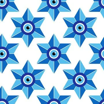 Evil eye magic seamless pattern. Symbol of protection, Turkish souvenir Stock Illustration