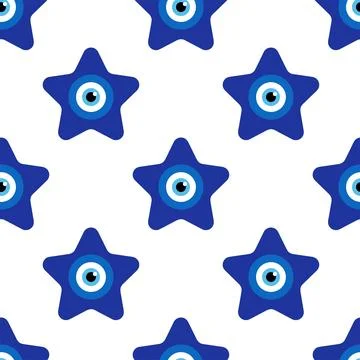 Evil eye magic seamless pattern. Symbol of protection, Turkish souvenir Stock Illustration