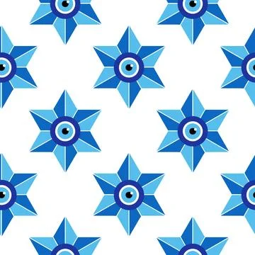 Evil eye magic seamless pattern. Symbol of protection, Turkish souvenir Stock Illustration