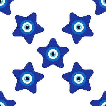 Evil eye magic seamless pattern. Symbol of protection, Turkish souvenir Illustrazione stock