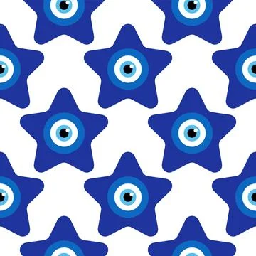 Evil eye magic seamless pattern. Symbol of protection, Turkish souvenir Stock Illustration