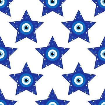 Evil eye magic seamless pattern. Symbol of protection, Turkish souvenir Stock Illustration