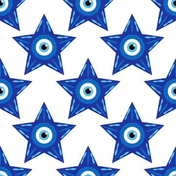 Evil eye magic seamless pattern. Symbol of protection, Turkish souvenir Stock Illustration