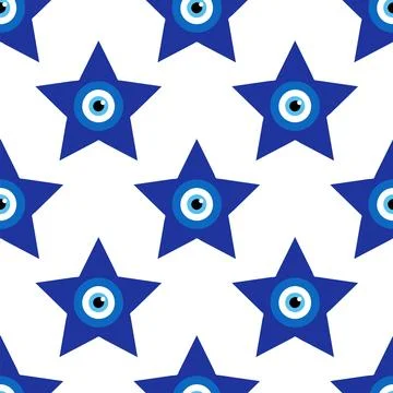 Evil eye magic seamless pattern. Symbol of protection, Turkish souvenir Stock Illustration