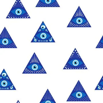 Evil eye magic seamless pattern. Symbol of protection, Turkish souvenir Stockillustratie