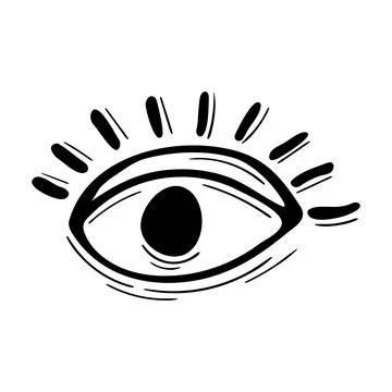 Evil eye. Magical hand drawn sign. Mystical element. Doodle abstract talisman Stock Illustration