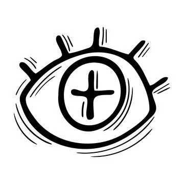 Evil eye. Mystical element. Doodle abstract talisman. Magical hand drawn sign Stock Illustration