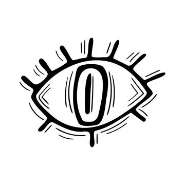 Evil eye. Mystical element. Doodle abstract talismans. Magical hand drawn sig Stock Illustration