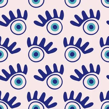 Evil eye seamless pattern Illustrazione stock