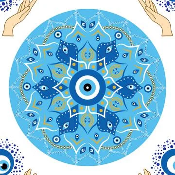 Evil eye seamless pattern. Magic, witchcraft, occult symbol. Hamsa eye, magic Illustrazione stock