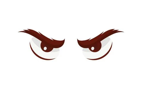 Evil eyes in flat style. Isolated. Vector illustration. Stock Illustration