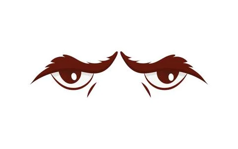 Evil eyes in flat style. Isolated on white background. Vector illustration. Ilustración de archivo