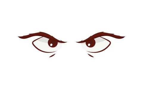 Evil eyes in flat style. Isolated on white background. Vector illustration. Ilustración de archivo